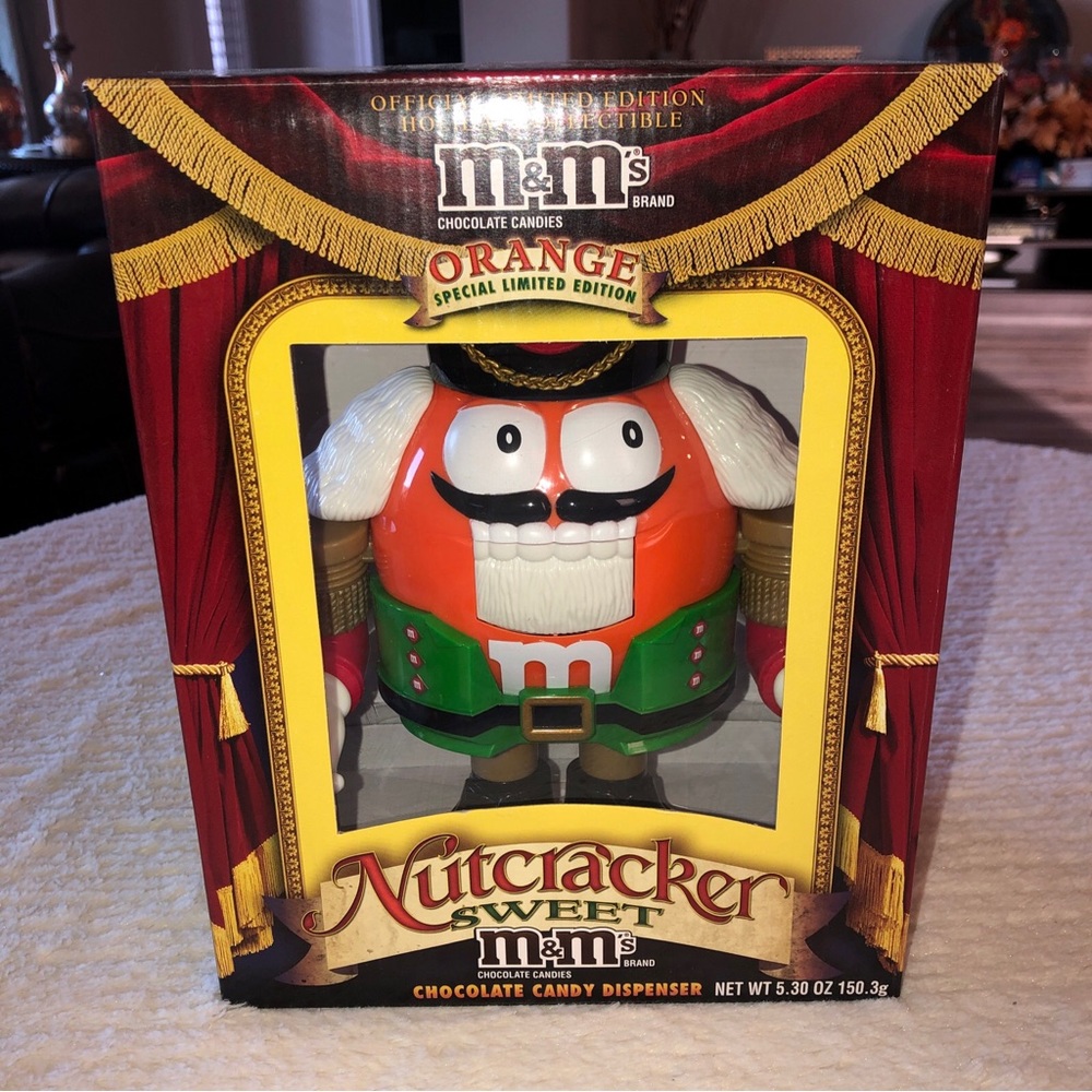 Official M&M Nutcracker Sweet Candy Dispenser Orange Limited Edition Rare.